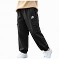 thumbnail image 1 of Gubotare Infant Pants Boy Baby Pants Premium Bamboo Viscose Jogger Pants, Elastic Waist, Unisex 4T 5T (Black,4-5 Years), 1 of 7