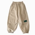 thumbnail image 1 of Gubotare Infant Pants Girl Boys Linen Suits Pants Kids Lightweight Flat Front Dress Pants for Toddler Boy Teens Formal School Uniform Trousers Size 9-11 (Beige,9-11 Years), 1 of 7