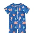 thumbnail image 1 of Gubotare Swimsuit Boys Baby Boy Swimsuit Rash Guard Zipper One Piece Bathing Suit Toddler Swimwear Beach Sunsuit,Blue 18-24 Months, 1 of 3