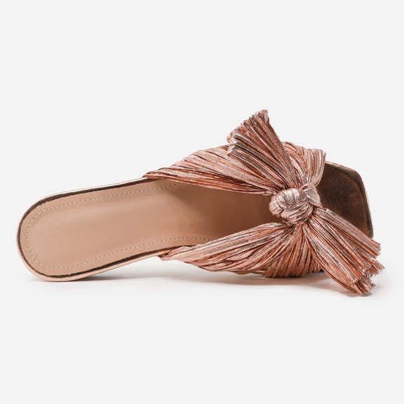 Gubotare Isotoner Slippers Women Women's Two Strap Heeled Sandal,Rose Gold 7