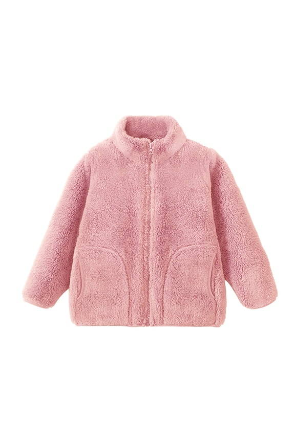 Jacket for Girls Girls Warm Sherpa Lined Buffalo Plaid Fleece Button Down Shirt Jacket Size 12-14,(Light Pink 12-14 Years)