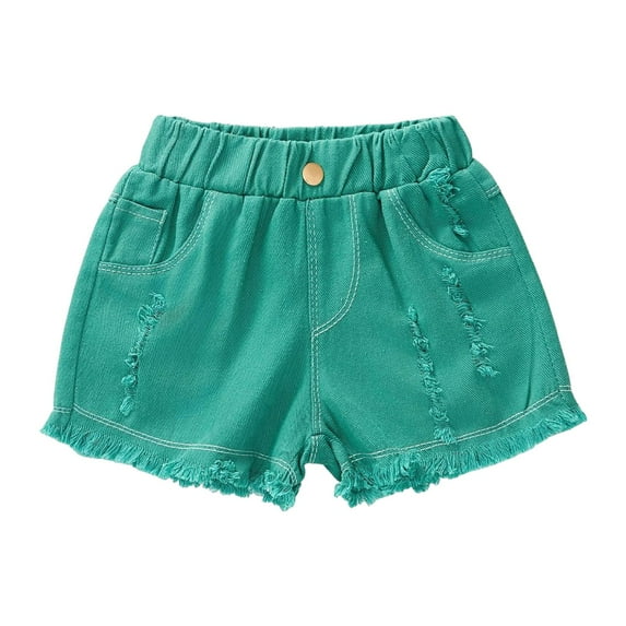 Gubotare Girls Shorts Soft Girls Summer Casual Shorts Loose Straight Leg Unisex Baggy Casuals Shorts Size 3-4 (Green,3-4 Years)