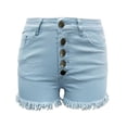 thumbnail image 1 of Gubotare Jean Shorts Women High Stretchy Low Rise Jean Shorts for Women, Y2K MIni Denim Shorts Sexy Summer (Light Blue,Size XL), 1 of 5
