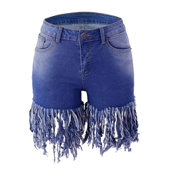 Gubotare Jean Shorts Women Jean Shorts High Waisted Denim Shorts Summer Casual Distressed Ripped Jeans Short Raw Hem Hot Short Jeans (Dark Blue,Size S)