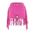 thumbnail image 1 of Gubotare Jean Shorts Womens High Waisted Women's Mid Rise Jean Shorts Stretchy Ripped Distressed Frayed Denim Shorts (Hot Pink,Size XXL), 1 of 6