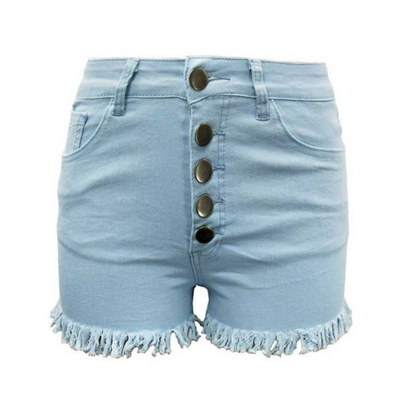 Gubotare Jean Shorts Womens Stretchy Women's Casual Summer High Waisted Basic Jean Shorts Stretchy Denim Shorts (Light Blue,Size S)