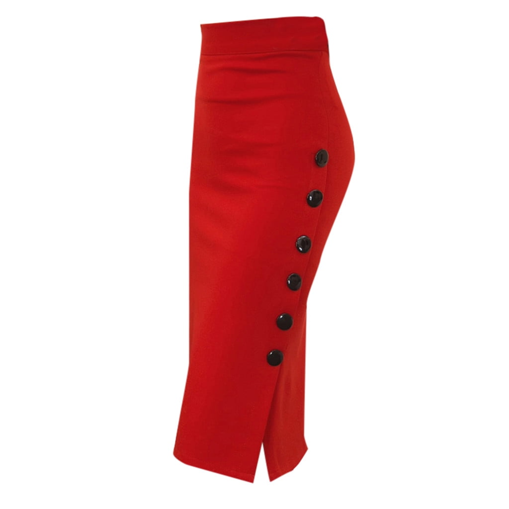 Gubotare Jean Skirts for Women Denim Basic Versatile Stretchy Flared ...
