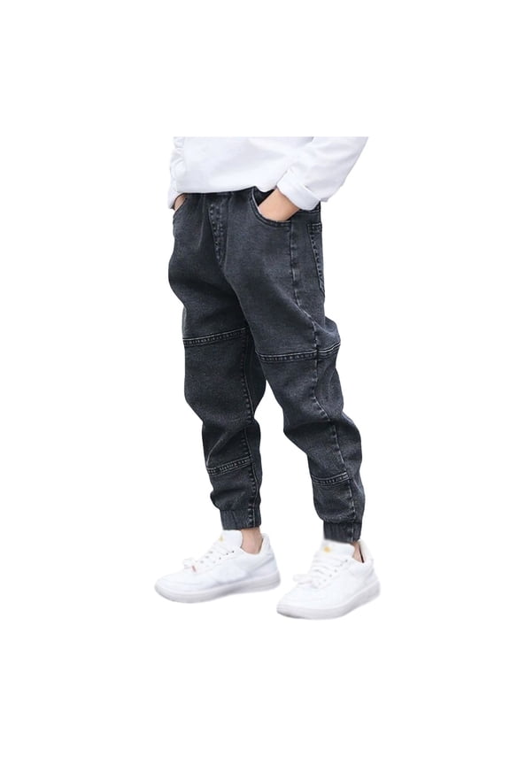 Jeans for Boys Slim Boy's Skinny Fit Jeans Elastic Wasit Straight Leg Denim Pants Stretch Casual Comfort Trousers with Pockets Kids Clothes 4T 5T 6T 7T 8-12 Years,Dark Gray 3-4 Years
