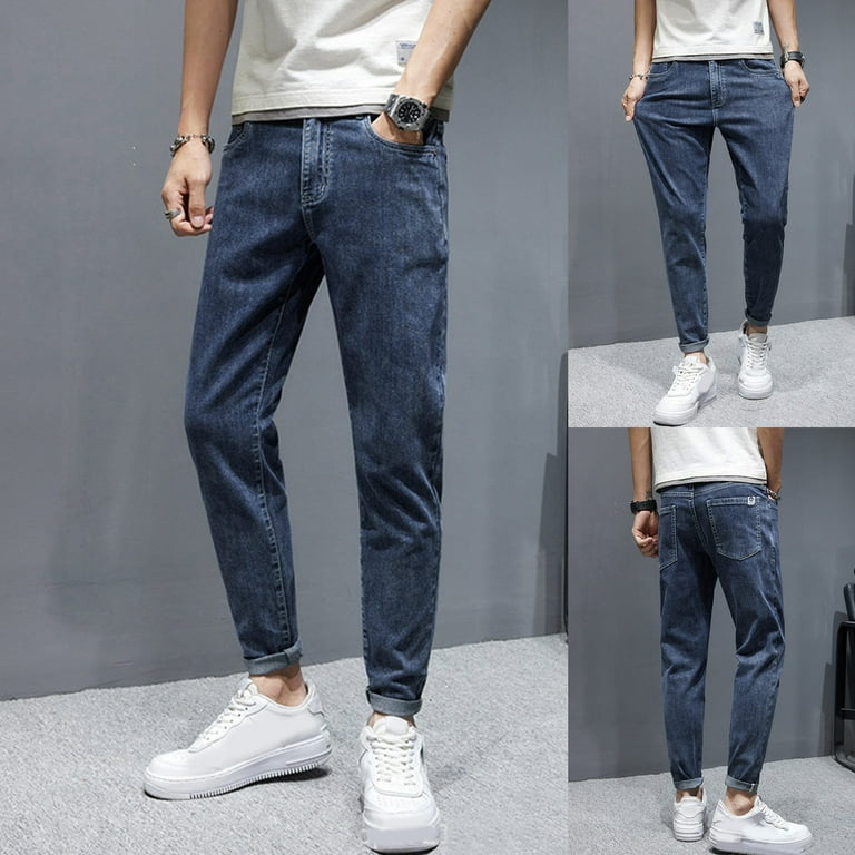 Gubotare Jeans Slim Fashion Jeans Denim Skinny 28 Comfy Skinny Stretch Men Pants,Blue Men\'s Fit For