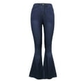 thumbnail image 1 of Gubotare Jeans For Women Trendy Jeans for Women Women's Bootcut Bell Bottom Jeans High Waisted Stretch Bell Bottoms Jeans,Dark Blue 5XL, 1 of 5