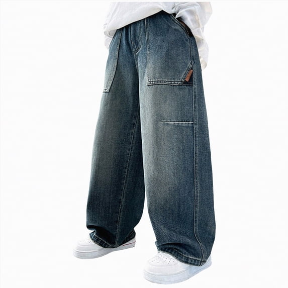 Gubotare Jeans for Kids Boy's Jeans Skinny Fit Fashion Comfy Jeans Pants Size 9-10 (Blue,9-10 Years)