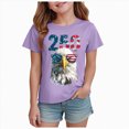 thumbnail image 1 of Gubotare July 4th Shirt Girl American Flag Shirts Girls Patriotic Shirt USA Flag Stars Stripes Print T-Shirt 4th of July Tee Tops Size 11-12 (Purple,11-12 Years), 1 of 5