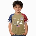 thumbnail image 1 of Gubotare July 4th Toddler Boy Shirt Boys Girls Graphic 4th of July Shirts Funny American Flag Tshirts Kids Short Sleeve Tees 12T 13T, Khaki, 1 of 3