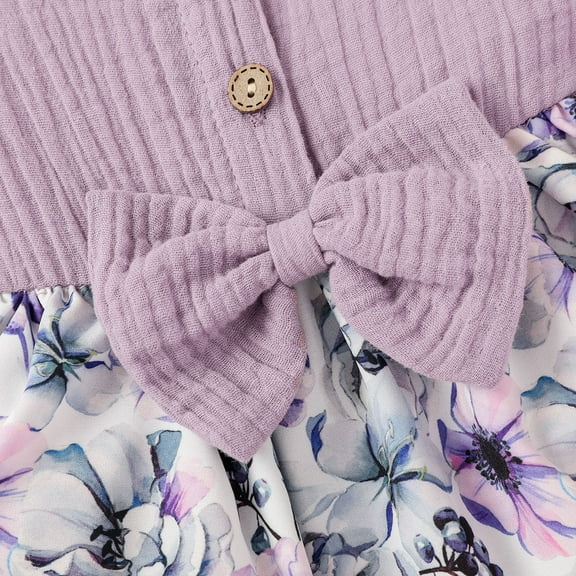 Gubotare Jumpsuit For Baby Girl Baby Girl Clothes Cotton Linen Rompers Solid Jumpsuit Bodysuit Cute Baby Romper Girls Summer Outfits,Purple 9-12 Months