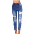 thumbnail image 1 of Gubotare Junior Jeans Womens Jeans High Waisted Stretchy Ripped Distressed Tummy Control Straight Ankle Jean for Women Trendy 2025 (Light Blue,Size S), 1 of 7