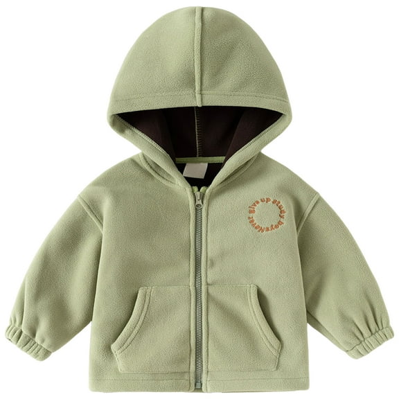 Gubotare Kid Fleece Jacket Infant Baby Girls Winter Coat Fleece Jacket Hooded Coat with Thick Button Toddler Girl Clothes Size 2T 3T,(Green 2-3 Years)