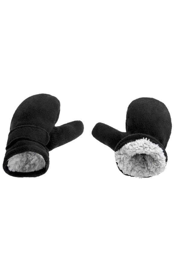 Kid Gloves for Winter Exclusive Kids Gloves Winter Girls Mittens Soft Ribbed Knit Fuzzy Cuff Fleece for Unisex Boy Girl Toddler Baby (Black,2-4 Years)