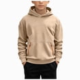 thumbnail image 1 of Gubotare Kid Hooded Kids Sweatshirt Boys Hooded Pullover Hoodies Size 10-11 (Khaki,10-11 Years), 1 of 4