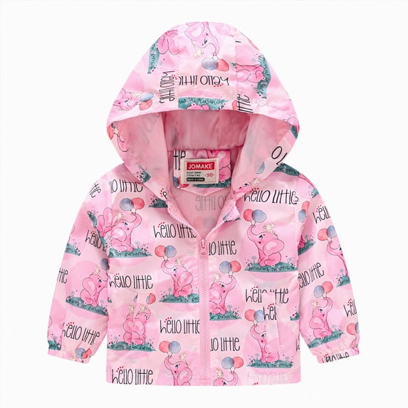Kids Racing Jacket Gubotare Toddler Jackets for Girls Toddler Kids Cartoon Print Hooded ...