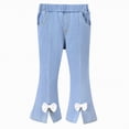 thumbnail image 1 of Gubotare Kid Jeans Girl's Hem Flare Jeans Long Bottom Wide Leg Denim Pants with Pockets Size 7 (Blue,7 Years), 1 of 9