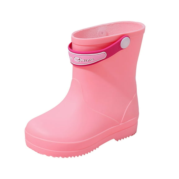 Gubotare Kid Rain Boots Toddler Rain Boots for Boys & Girls, Waterproof, Lightweight, Flexible Rubber Wellies with Traction for Kids (Pink,Big Kids 3)