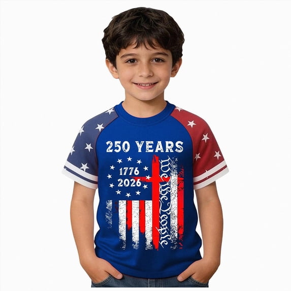 Gubotare Kids 4th of July Shirts 4th of July Boys T-Shirts Pattern Short Sleeve Toddler Tee Shirt for Kids Size 12-13 (Dark Blue,12-13 Years)