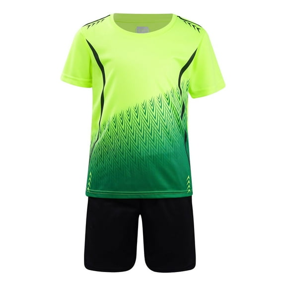 Gubotare Kids Active Short Set Little Boys Short Sleeve Dropsets T-Shirt and Shorts 2 Piece Set,11-12 Years Green