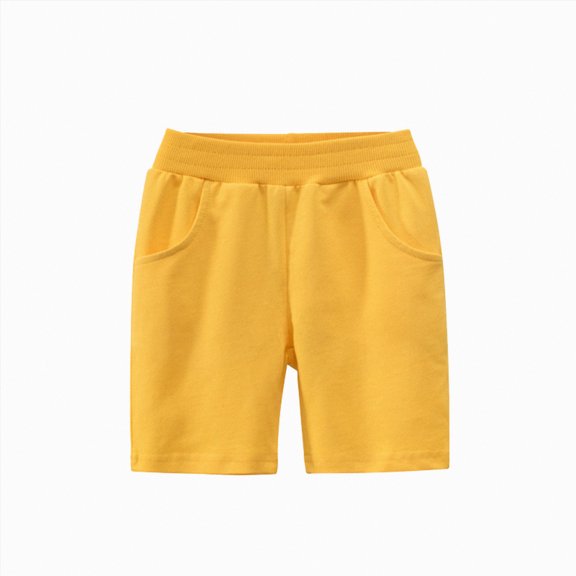 Gubotare Kids Basketball Shorts Boys Baby Boys Shorts Toddler Pull On Jogger Short Girls Cotton Pants with Pocket Size 6-8 (Yellow,6-8 Years)