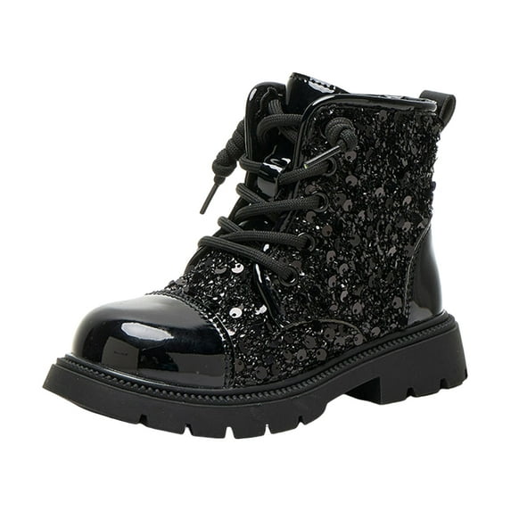 Gubotare Kids Boots Girls Toddler Girls Boys Combat Ankle Boots Little Kid Waterproof Outdoor Chelsea Fall Booties Leather Comfort Shoes Size 10.5 (Black,Little Kids 10.5)