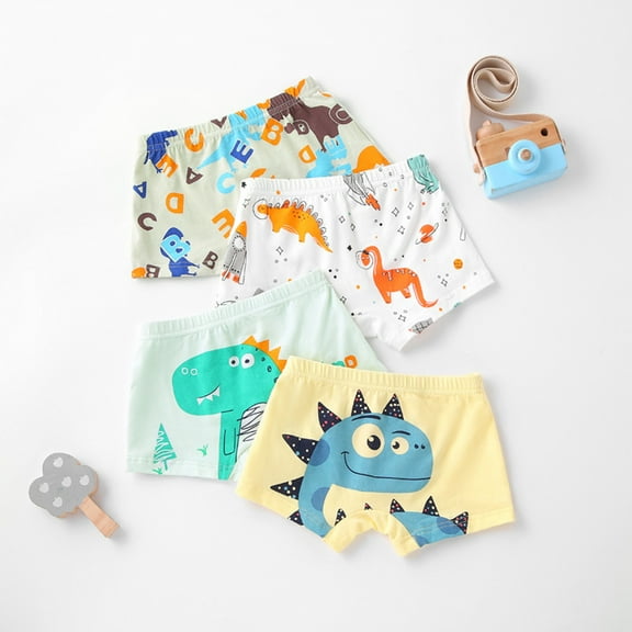 Gubotare Kids Children Boys Cartoon Prints Underwear Cartoon Underpants Shorts Pants Trunks Briefs 4PCS Big Boys Underwear Size,Pink 3-4 Years