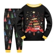 thumbnail image 1 of Gubotare Kids Christmas Pajamas Boys Pajamas Long Sleeve Little Boys Pjs Kids Sleepwear Sets Size 6-7 (Black,6-7 Years), 1 of 4