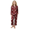 thumbnail image 1 of Gubotare Kids Christmas Pajamas Toddler Kids Little Girls Christmas Satin Silk Pajamas Girl Long Sleeve Button Down Sleepwear Christmas Pjs Set 3T 4T (Red,3-4 Years), 1 of 6