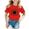 thumbnail image 1 of Gubotare Kids Clothes Girls Girls T Shirts Short Sleeve Summer Shirts Fashion Crewneck Tops Tee Blouse,7-8 Years Red, 1 of 4