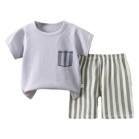 Gubotare Kids Clothes for Boys Boys T-Shirt and Shorts Outfit Set Infant to Big Kid 3T 4T (Grey,3-4 Years)