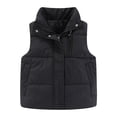 thumbnail image 1 of Gubotare Kids Down Jacket Girls Winter Zipper Puffer Vest Lightweight Sleeveless Outwear Puffy Vests Size 7-8 (Black,7-8 Years), 1 of 5