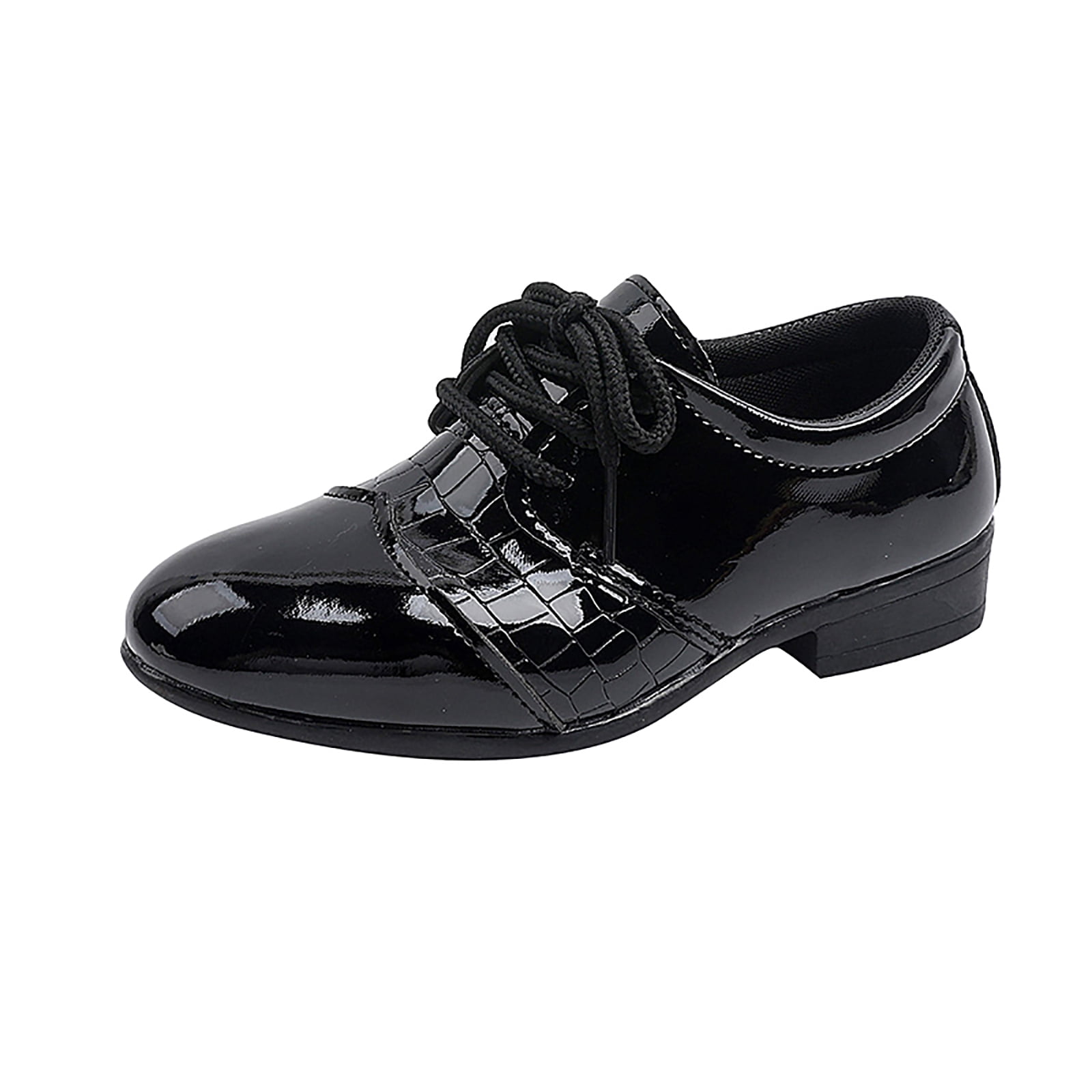 Gubotare Kids Dress Shoes Boys Derby Formal Dress Shoes Lace Up Wedding  Prom Footwear Size 1 (Black,Big Kids 1)