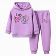 thumbnail image 1 of Gubotare Kids Fall Outfits Girls Girls' 2 - Piece Outfits Sweatshirt & Leggings Set Fall/Winter Clothes for Girl Size 7-8 (Purple,7-8 Years), 1 of 7