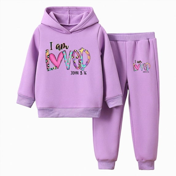 Gubotare Kids Fall Outfits Girls Girls' 2 - Piece Outfits Sweatshirt & Leggings Set Fall/Winter Clothes for Girl Size 7-8 (Purple,7-8 Years)