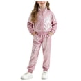 thumbnail image 1 of Gubotare Kids Flare Leg Pants Set Toddler Baby Girl Fall Winter Clothes Floral Embroidery Long Sleeve Pullover Sweatshirt Jogger Pants 2 Piece Outfits 1T 2T (Pink,1-2 Years), 1 of 9