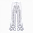 thumbnail image 1 of Gubotare Kids Girls Boys Sequin Bell Bottom Pants Flared Trousers for Party Dance Disco Size 10-12,10-12 Years, 1 of 5