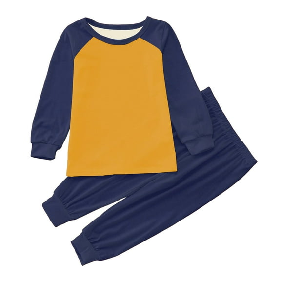Gubotare Kids Girls Pajamas Set Cute Pajamas for Girls Fiber Long Sleeve & Pants Pj Set Tween Size 7-8 (Navy,7-8 Years)
