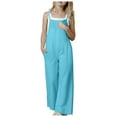 thumbnail image 1 of Gubotare Kids Girls Summer Romper Girl's Casual Sleeveless Jumpsuits Spaghetti Straps Overalls Size 4-5T (Sky Blue,4-5 Years), 1 of 9