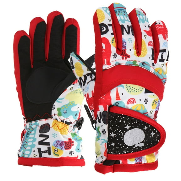 Gubotare Kids Gloves Winter Kids Gloves Full Fingers Knitted Gloves Stretchy Knitted Gloves for Boys or Girls (Red,4-7 Years)