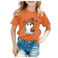 thumbnail image 1 of Gubotare Kids Halloween Shirt Boys Girls Pumpkin Face Monster Truck Graphic Tees Toddler Halloween Short Sleeve Tops Halloween Pajamas Toddler Girl (Orange,12-13 Years), 1 of 5