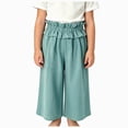 thumbnail image 1 of Gubotare Kids Harem Pants Girls Wide Leg Pants Kids Fashion Lace Hem Elastic Waist Pants Slacks with Pockets Size 6-7 (Light Green,6-7 Years), 1 of 4