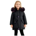 thumbnail image 1 of Gubotare Kids Jacket Big Boys Girls Thicken Winter Coat Kid Fleece Warm Cute Hooded Jacket Clothes Size 9-10 Years (Black,9-10 Years), 1 of 9