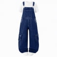 thumbnail image 1 of Gubotare Kids Jeans for Girls Girl's Elastic Waist Jeans Straight Leg Demin Pants Casual Stretch Long Pants with Pockets Size 9-10 (Dark Blue,9-10 Years), 1 of 9