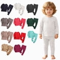 thumbnail image 1 of Gubotare Kids Long Johns Thermal Underwear Set Toddler Winter Warm Jammies, 1 of 9
