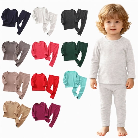 Gubotare Kids Long Johns Thermal Underwear Set Toddler Winter Warm Jammies