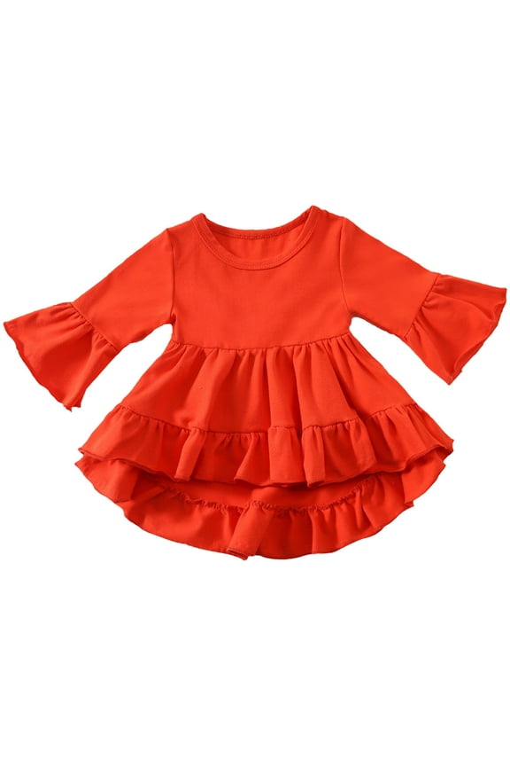 Kids Long Sleeve T-Shirt Toddler Baby Girl Boys Basic Solid Color Turtleneck T-Shirt Kid Cotton Long Sleeve Pullover Blouse Top Size 18 24 Months (Red,18-24 Months)